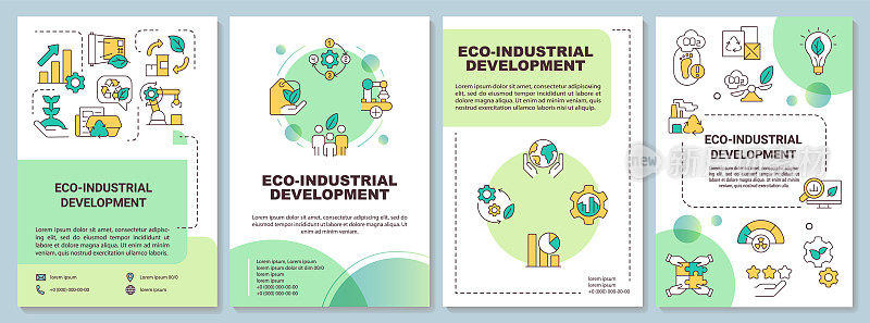 Eco industrial development green brochure template
